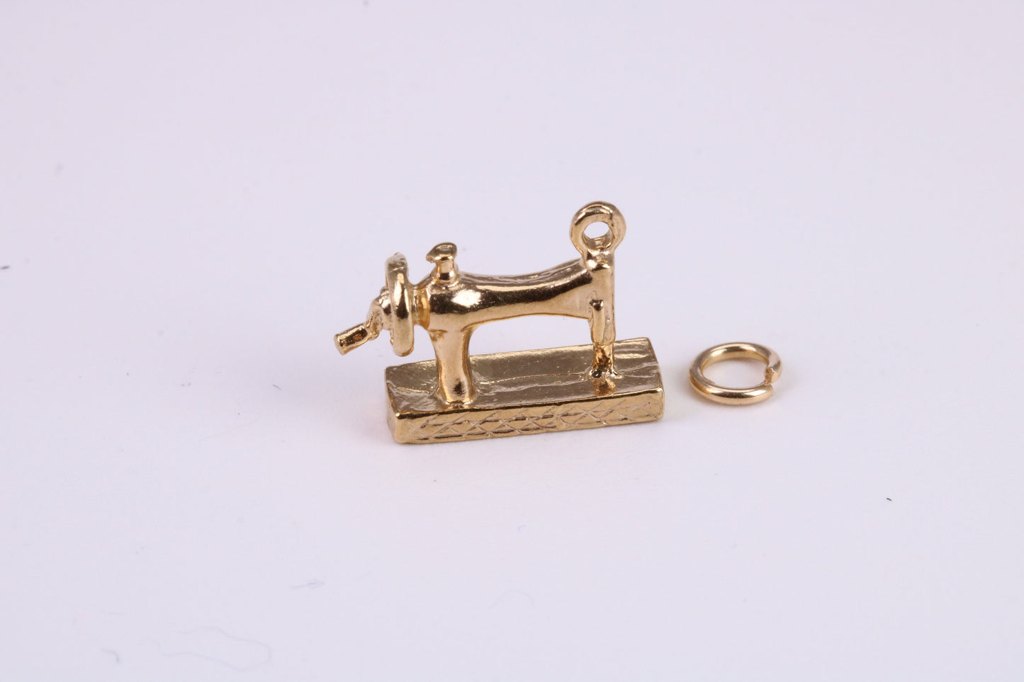 Sewing Machine and Dutch Clog Charm,both Made From Solid Cast 14k Yellow Gold with British Hallmark, Complete with Attachment Link
