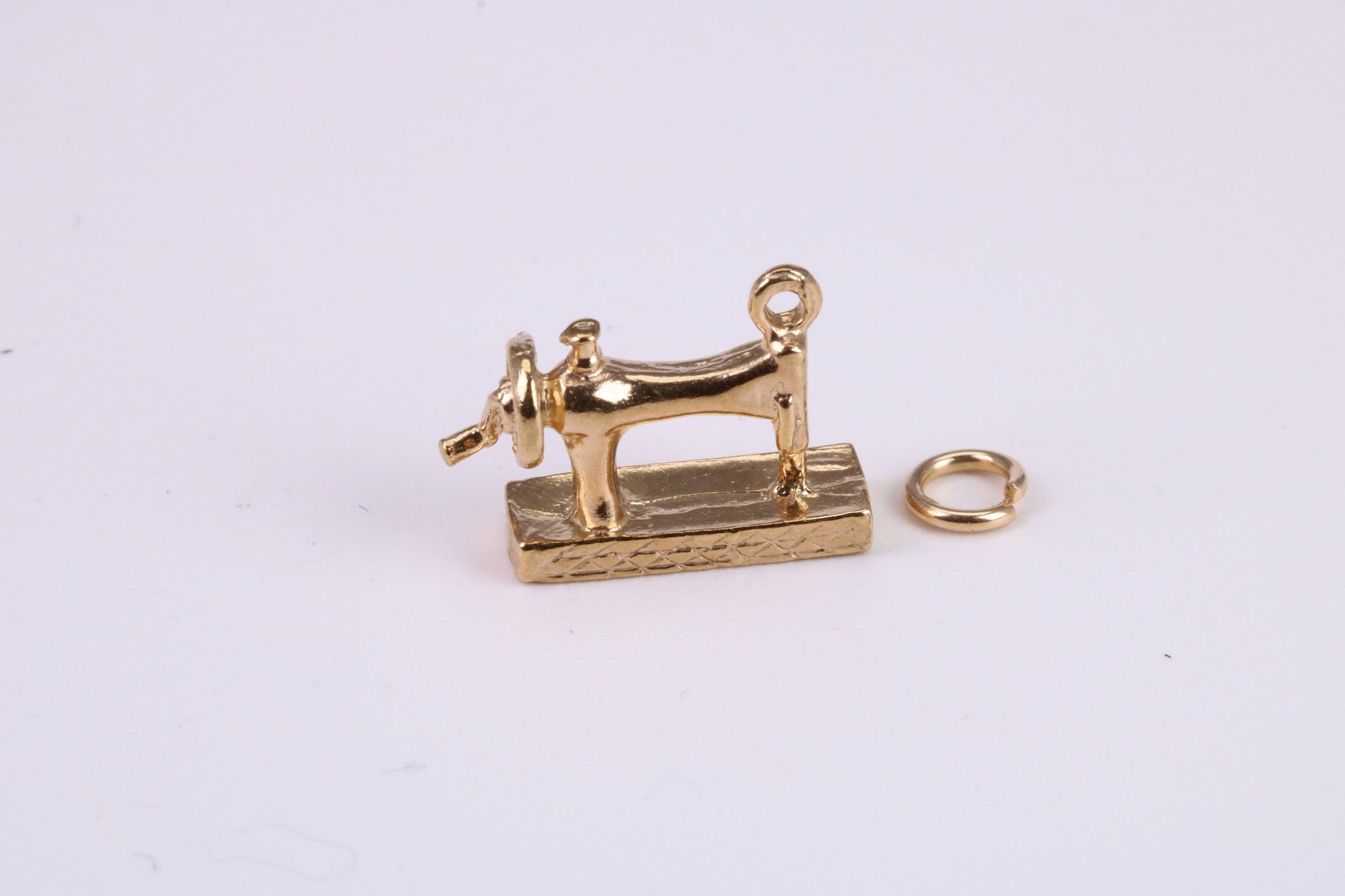 Sewing Machine and Dutch Clog Charm,both Made From Solid Cast 14k Yellow Gold with British Hallmark, Complete with Attachment Link