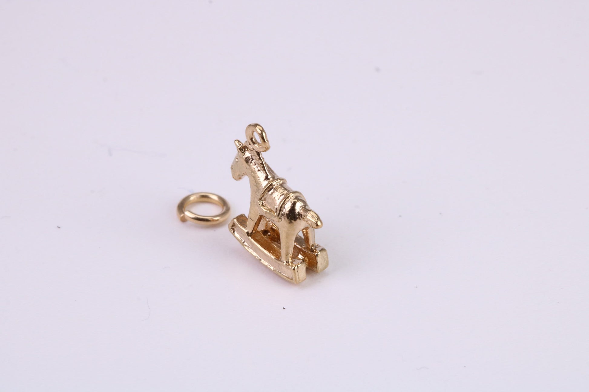 Rocking Horse Charm, Traditional Charm, Made From Solid Yellow Gold with British Hallmark, Complete with Attachment Link