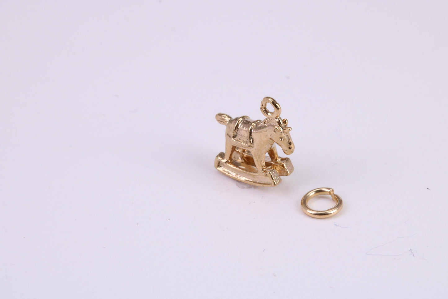 Rocking Horse Charm, Traditional Charm, Made From Solid Yellow Gold with British Hallmark, Complete with Attachment Link