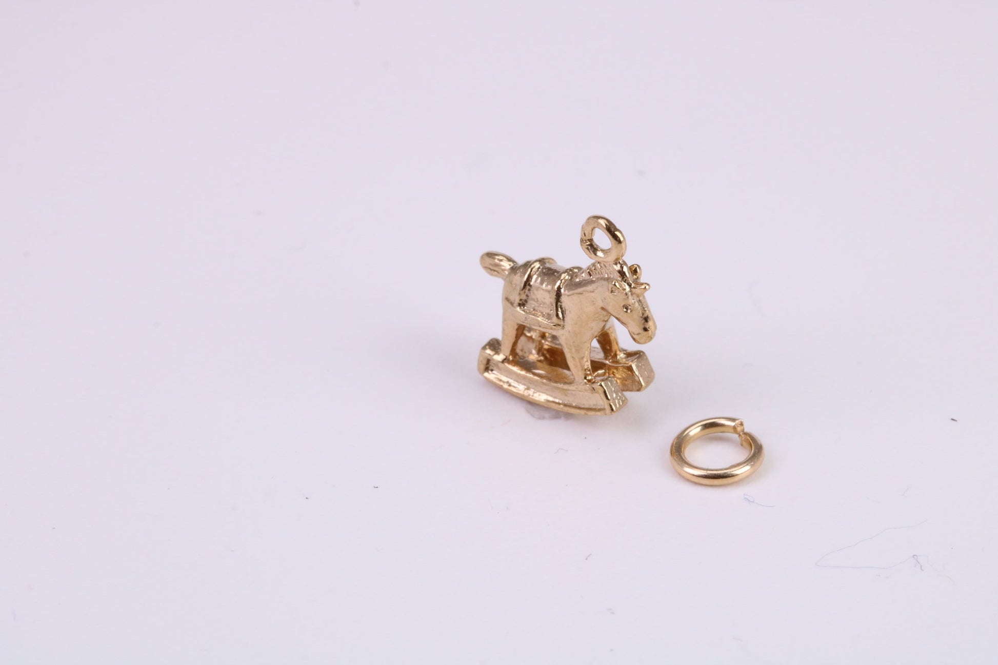 Rocking Horse Charm, Traditional Charm, Made From Solid Yellow Gold with British Hallmark, Complete with Attachment Link