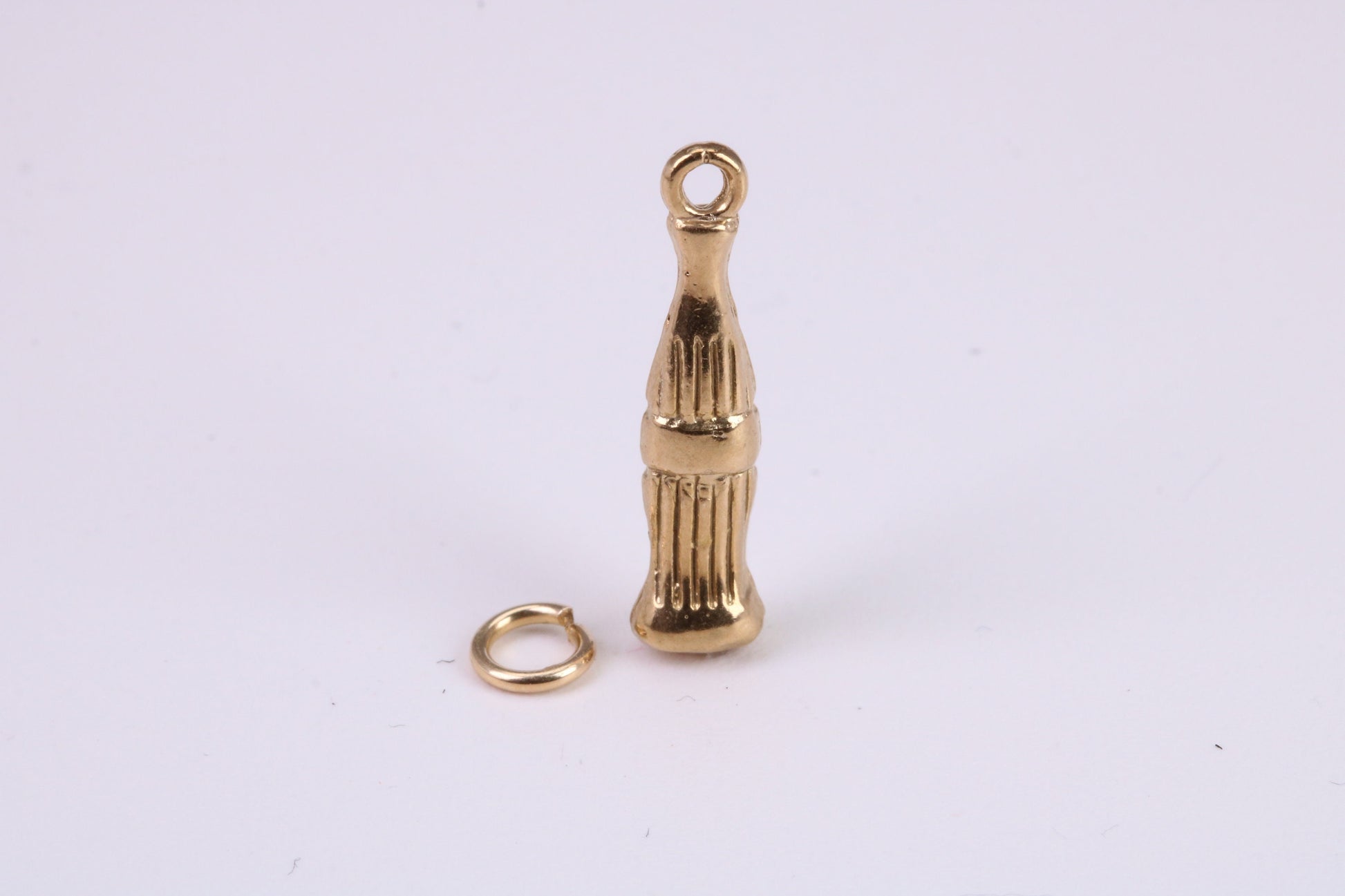 Cola Bottle Charm, Traditional Charm, Made From Solid Yellow Gold with British Hallmark, Complete with Attachment Link