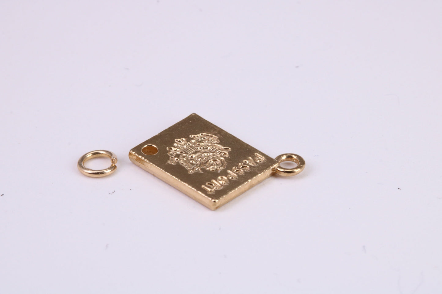 Passport Charm, Traditional Charm, Made From Solid Yellow Gold with British Hallmark, Complete with Attachment Link