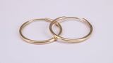 28 mm Round Sleeper Earrings Made from 9ct Yellow Gold
