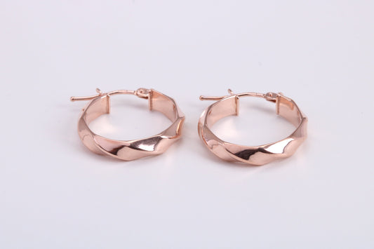 19 mm Round Creole Hood Earrings Made from 9ct Rose Gold