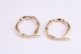 25 mm Long Hoop Creole Earrings Made from 9ct Yellow Gold