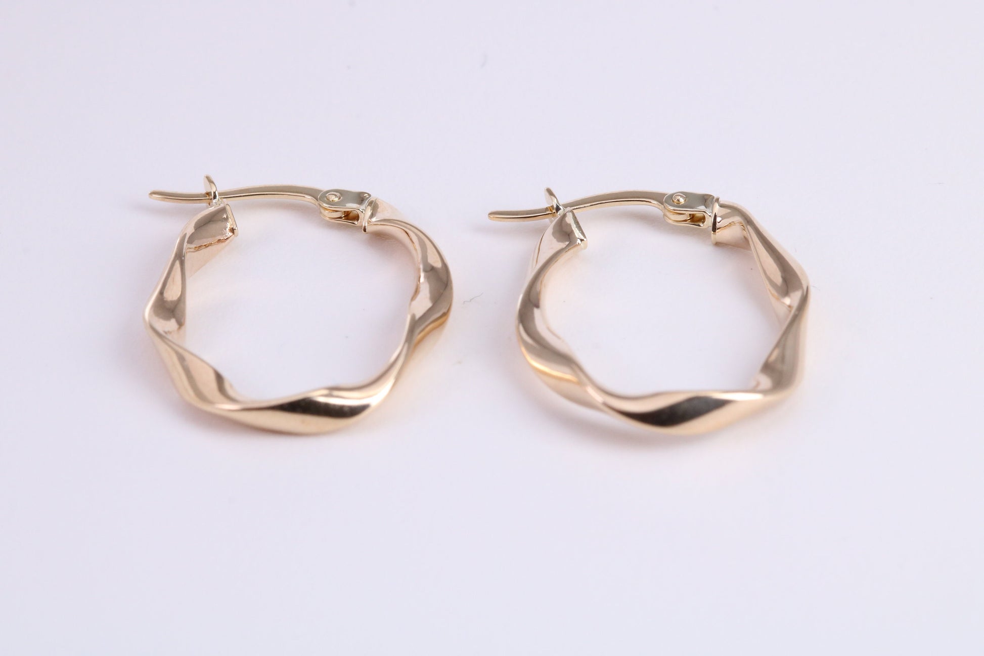 25 mm Long Hoop Creole Earrings Made from 9ct Yellow Gold