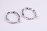 25 mm Long Hoop Creole Earrings Made from 9ct White Gold