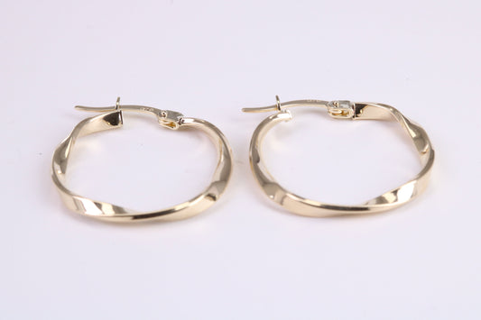 23 mm Round Hoop Creole Earrings Made from 9ct Yellow Gold