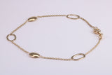 Open and Closed Link Bracelet, Made from Solid Yellow Gold, 8 Inches Long