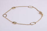 Open and Closed Link Bracelet, Made from Solid Yellow Gold, 8 Inches Long