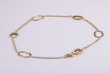 Open and Closed Link Bracelet, Made from Solid Yellow Gold, 8 Inches Long