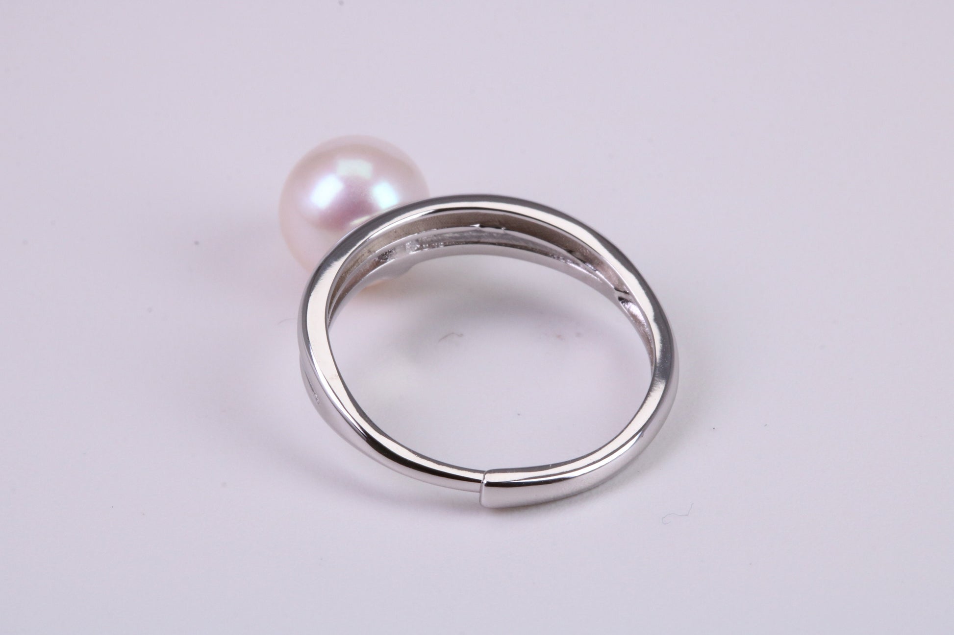Natural 9 mm Round Pearl set Ring set in Solid Silver