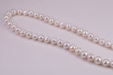 16 Inches Long Single Strand Natural 8 mm Round Pearl Necklace set in Silver