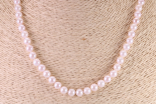 Beautiful South Sea Akoya Pearl Necklace, set with Silver Yellow Gold Plated Clasp, 6-6.50 mm Akoya Pearl, 16 inch Long Strands