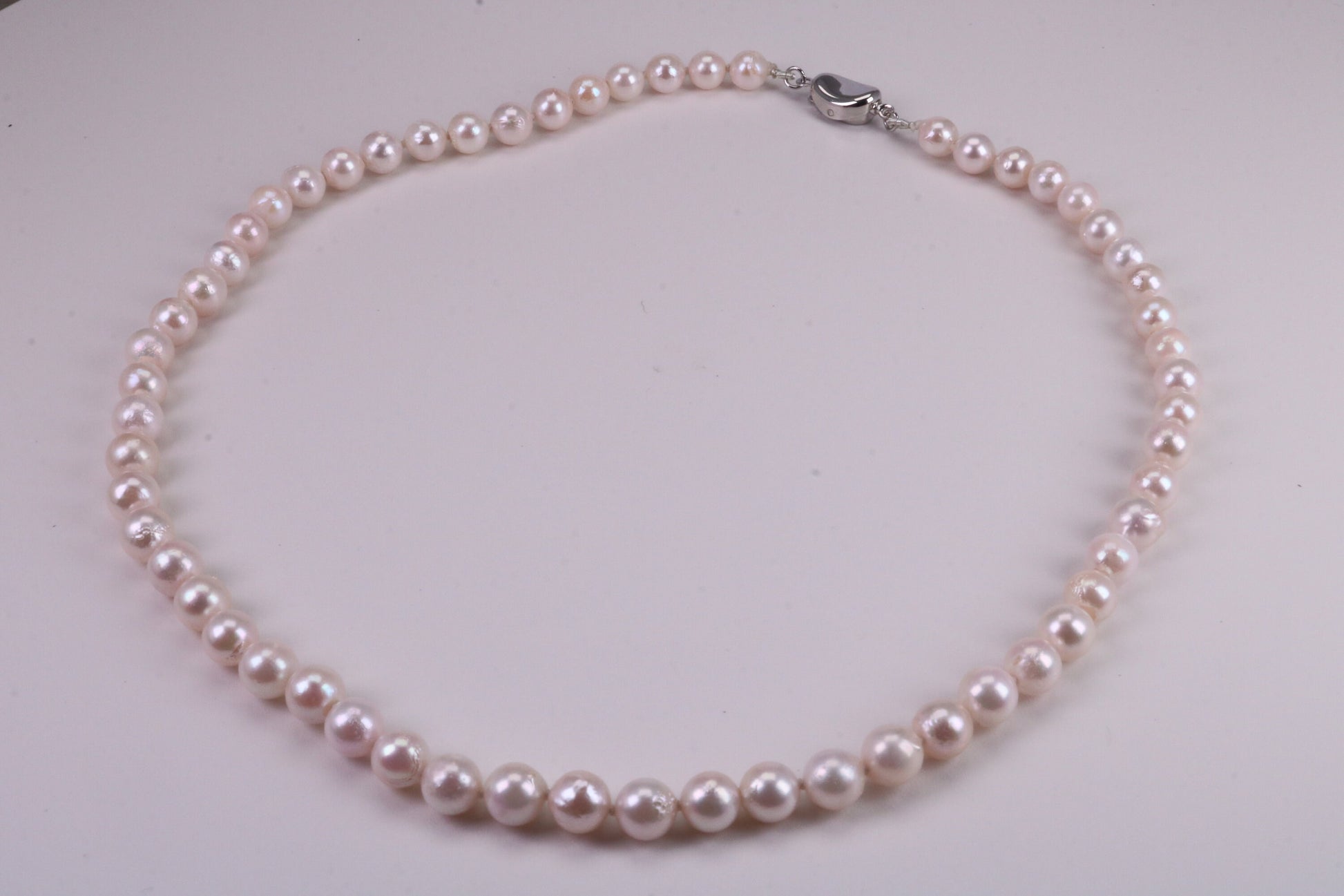 Beautiful South Sea Akoya Pearl Necklace, set with Silver Clasp, 6-7 mm Akoya Pearl, 16 inch Long Strands
