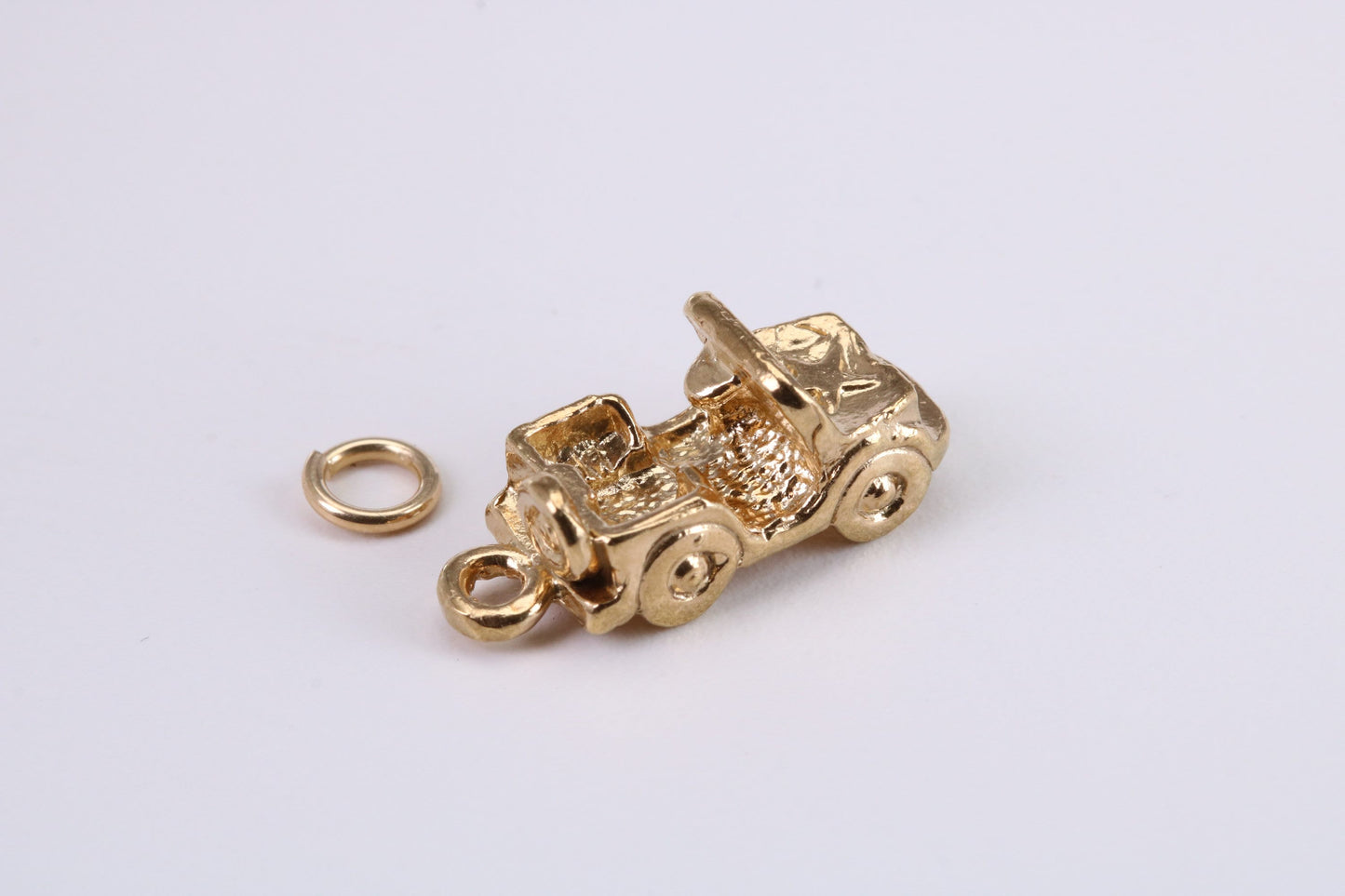 Car Charm, Traditional Charm, Made from Solid Yellow Gold, British Hallmarked, Complete with Attachment Link