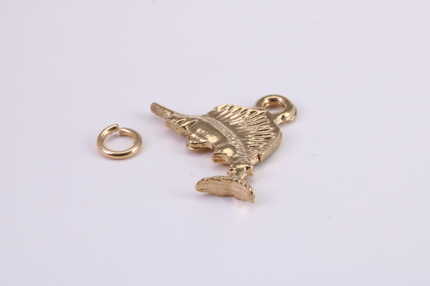 Sail Fish Charm, Traditional Charm, Made from Solid Yellow Gold, British Hallmarked, Complete with Attachment Link