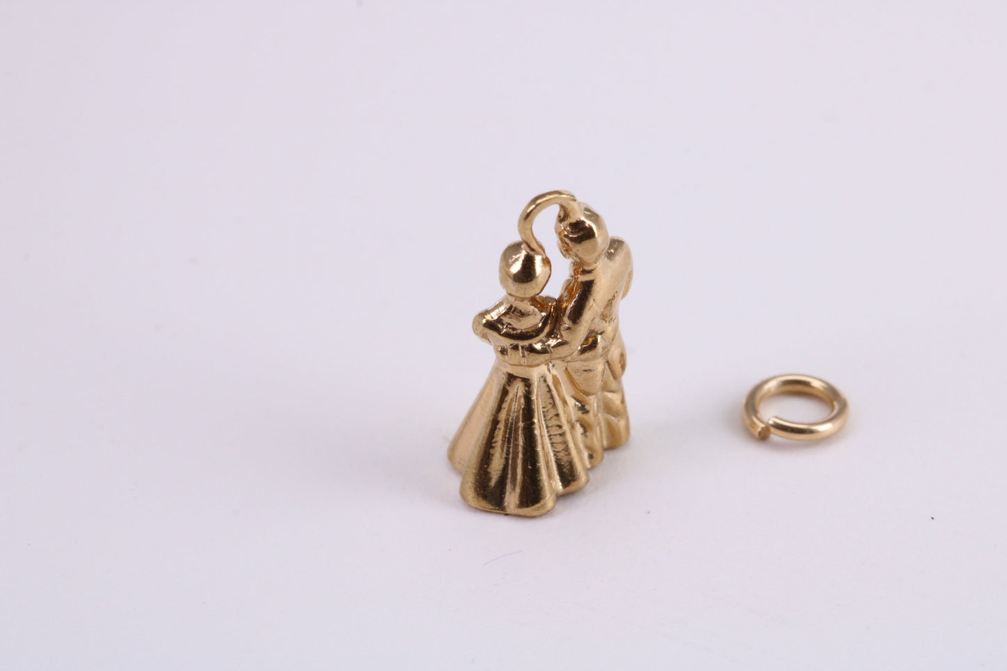 Couple at the Alter Charm, Traditional Charm, Made from Solid Yellow Gold, British Hallmarked, Complete with Attachment Link