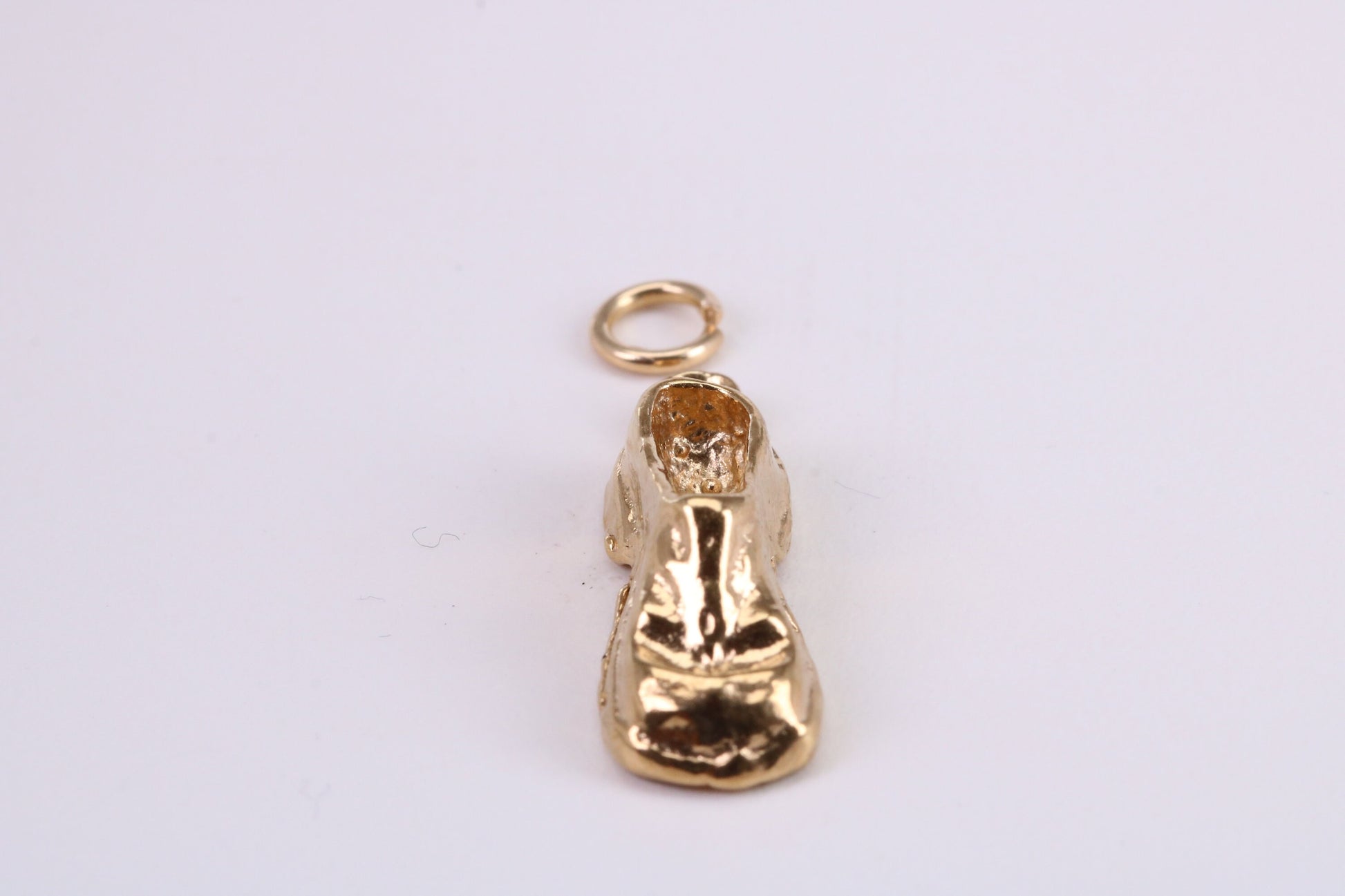 Old Shoe Charm, Traditional Charm, Made from Solid Yellow Gold, British Hallmarked, Complete with Attachment Link