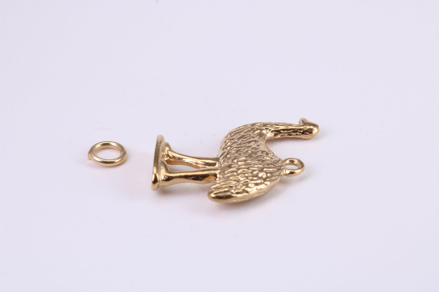 Emu Charm, Traditional Charm, Made from Solid Yellow Gold, British Hallmarked, Complete with Attachment Link