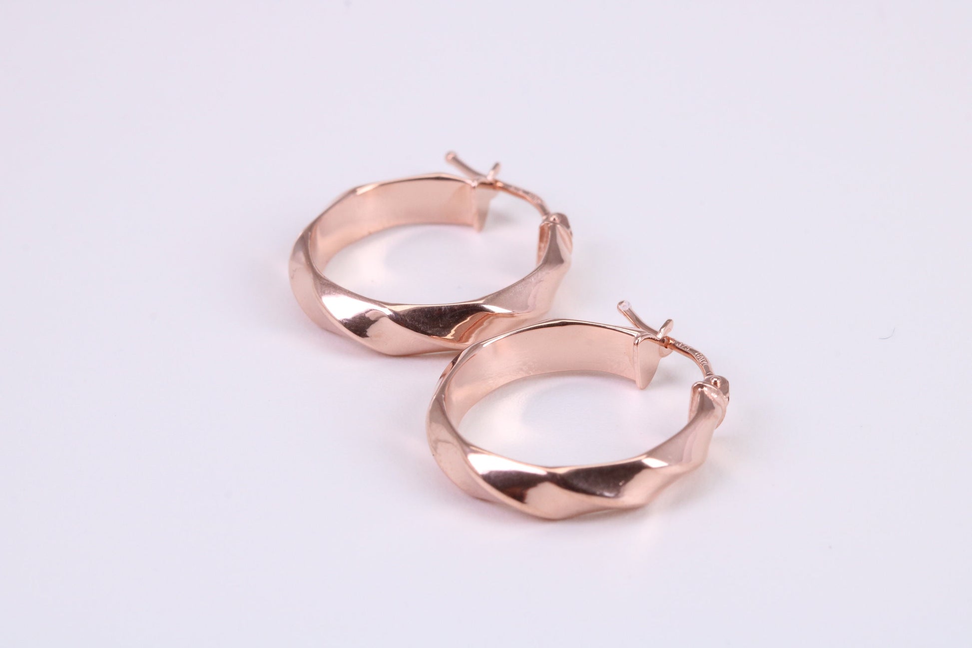 19 mm Round Creole Hood Earrings Made from 9ct Rose Gold