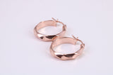 19 mm Round Creole Hood Earrings Made from 9ct Rose Gold