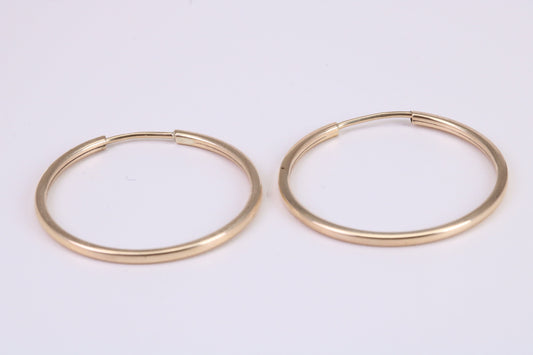 23 mm Round Sleeper Earrings Made from 9ct Yellow Gold