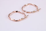23 mm Round Creole Hood Earrings Made from 9ct Rose Gold