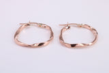 23 mm Round Creole Hood Earrings Made from 9ct Rose Gold