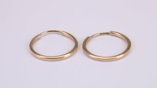 19 mm Round Sleeper Earrings Made from 9ct Yellow Gold