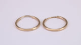 19 mm Round Sleeper Earrings Made from 9ct Yellow Gold