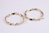 23 mm Round Hoop Creole Earrings Made from 9ct Yellow Gold