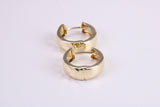 15 mm Round Creole Hood Earrings Made from 9ct Yellow Gold