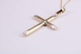 31 mm Long Cross Together with 16 Inch Long Chain, Made from Solid Yellow Gold with High Polished Finish