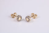 Cubic Zirconia set Necklace and Matching Stud Earrings, made from solid 9ct Yellow Gold