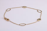 Open and Closed Link Bracelet, Made from Solid Yellow Gold, 8 Inches Long