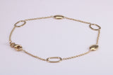 Open and Closed Link Bracelet, Made from Solid Yellow Gold, 8 Inches Long