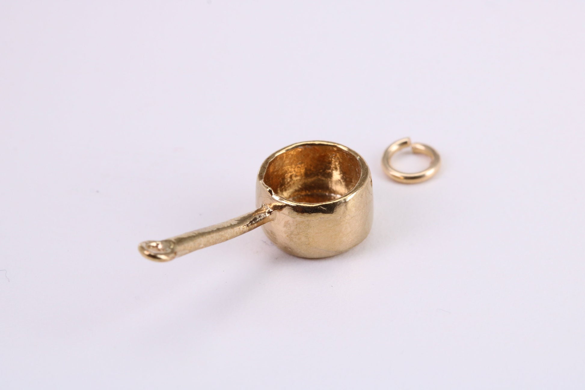 Sauce Pan Charm, Traditional Charm, Made from Solid Yellow Gold, British Hallmarked , Complete with Attachment Link