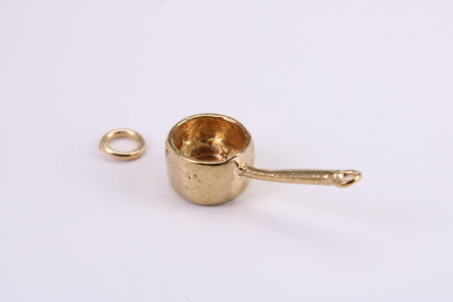 Sauce Pan Charm, Traditional Charm, Made from Solid Yellow Gold, British Hallmarked , Complete with Attachment Link