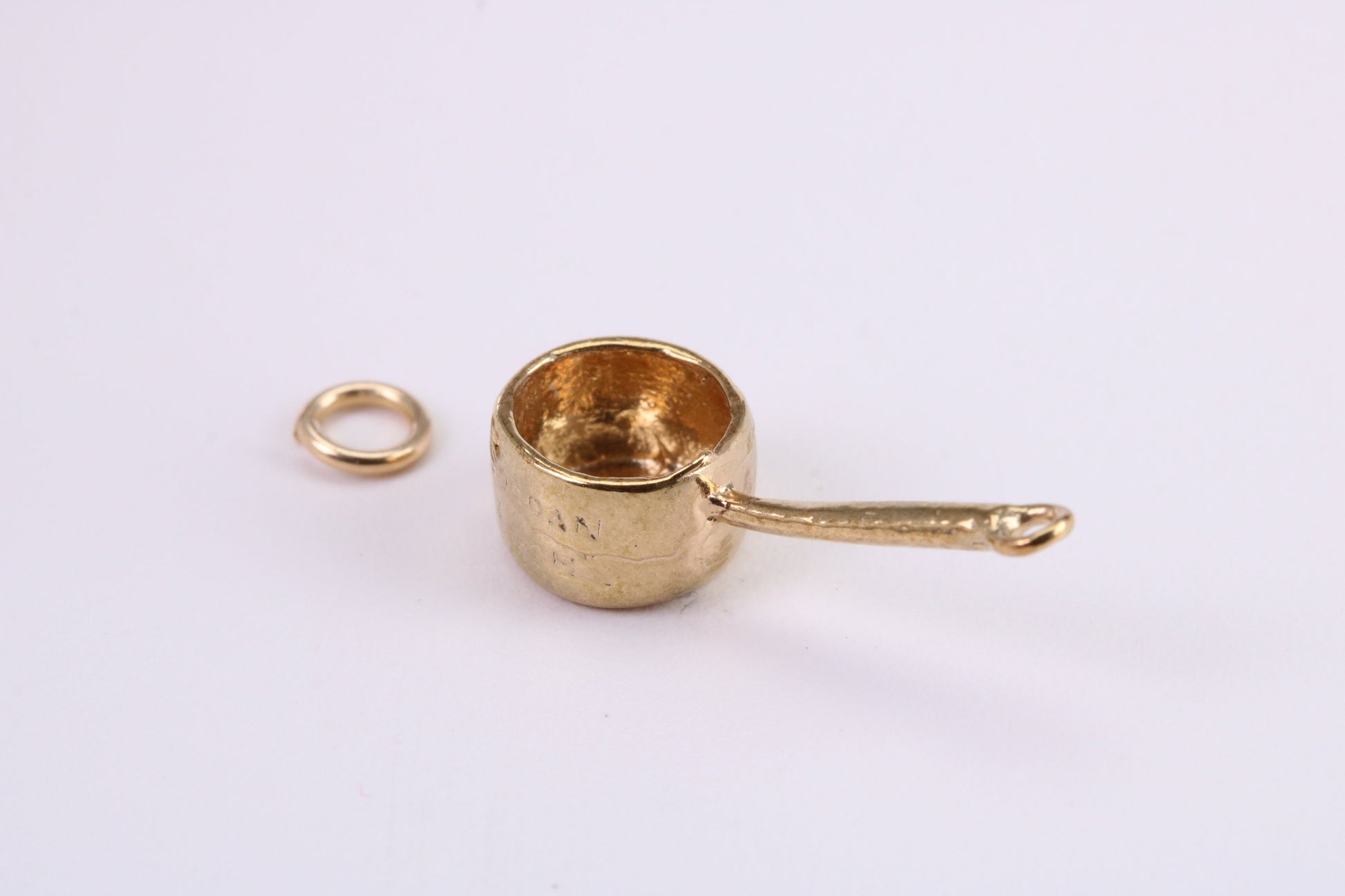 Sauce Pan Charm, Traditional Charm, Made from Solid Yellow Gold, British Hallmarked , Complete with Attachment Link