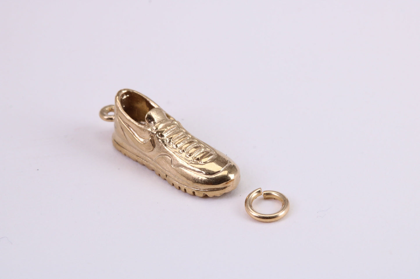 Trainer Shoe Charm, Traditional Charm, Made from Solid Yellow Gold, British Hallmarked, Complete with Attachment Link