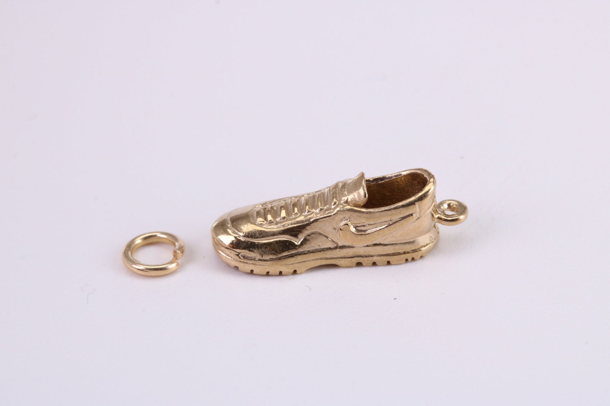 Trainer Shoe Charm, Traditional Charm, Made from Solid Yellow Gold, British Hallmarked, Complete with Attachment Link