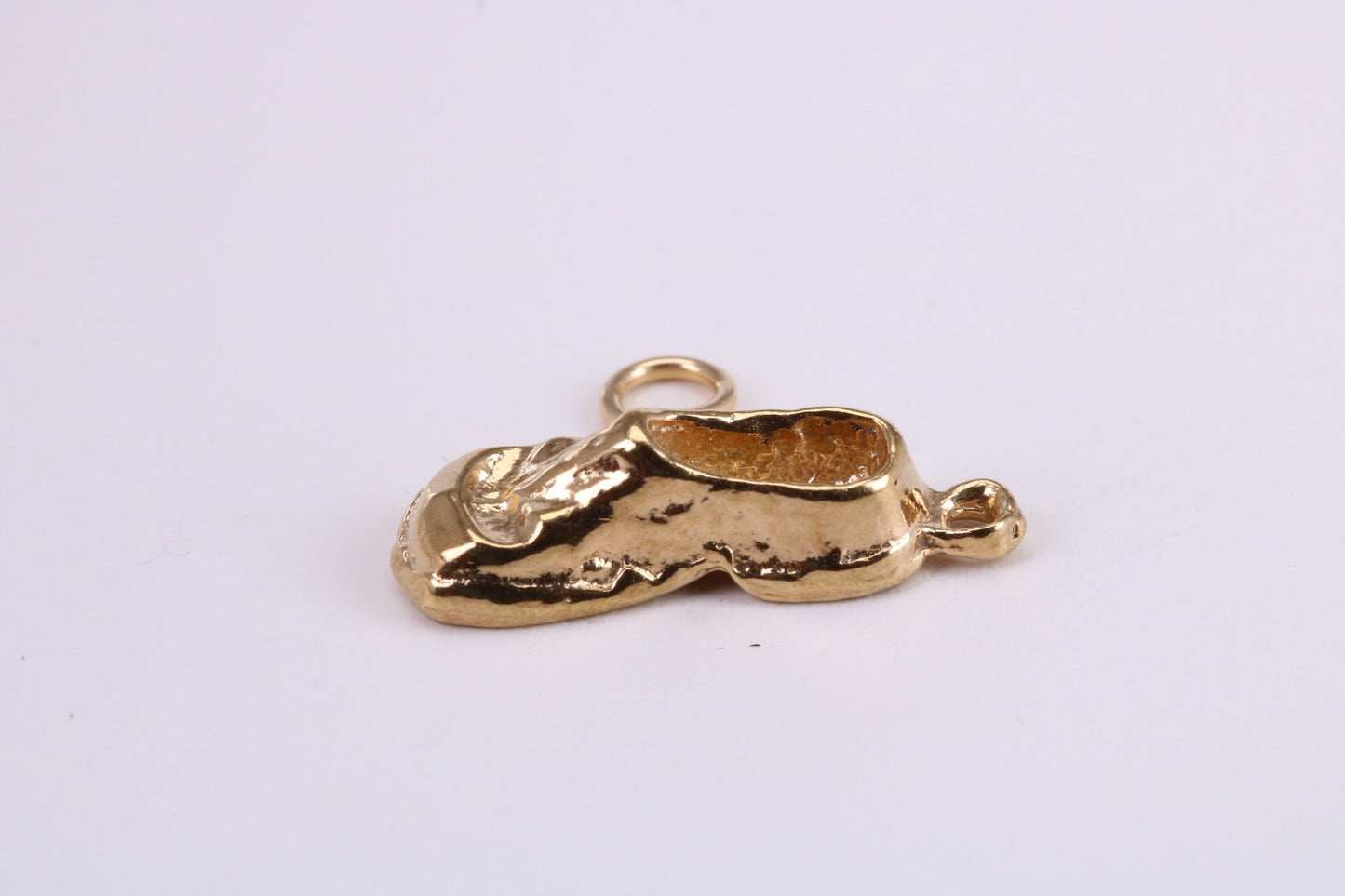 Old Shoe Charm, Traditional Charm, Made from Solid Yellow Gold, British Hallmarked, Complete with Attachment Link