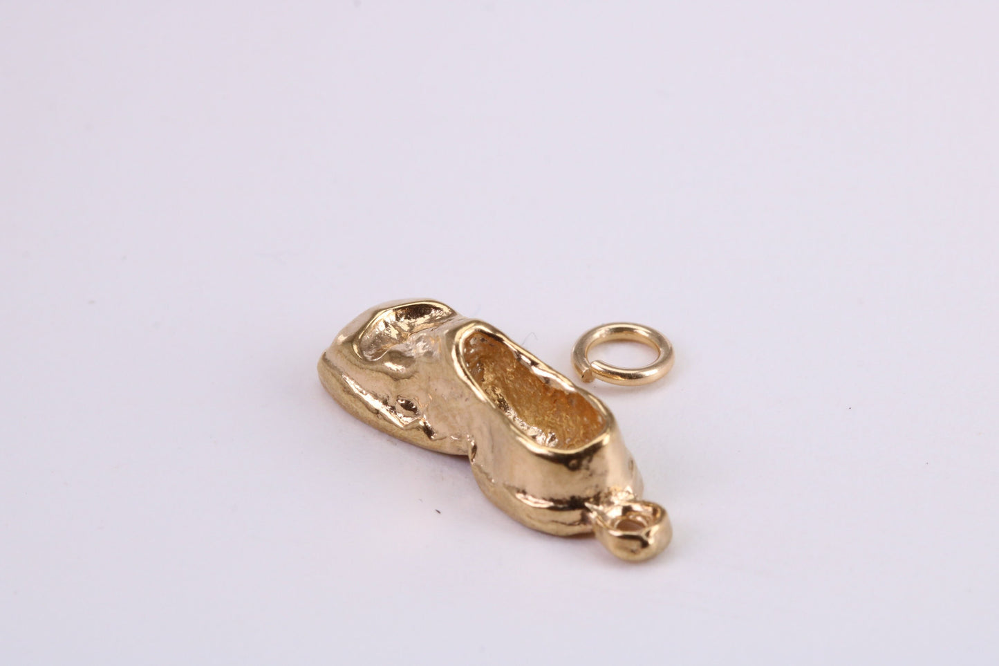 Old Shoe Charm, Traditional Charm, Made from Solid Yellow Gold, British Hallmarked, Complete with Attachment Link