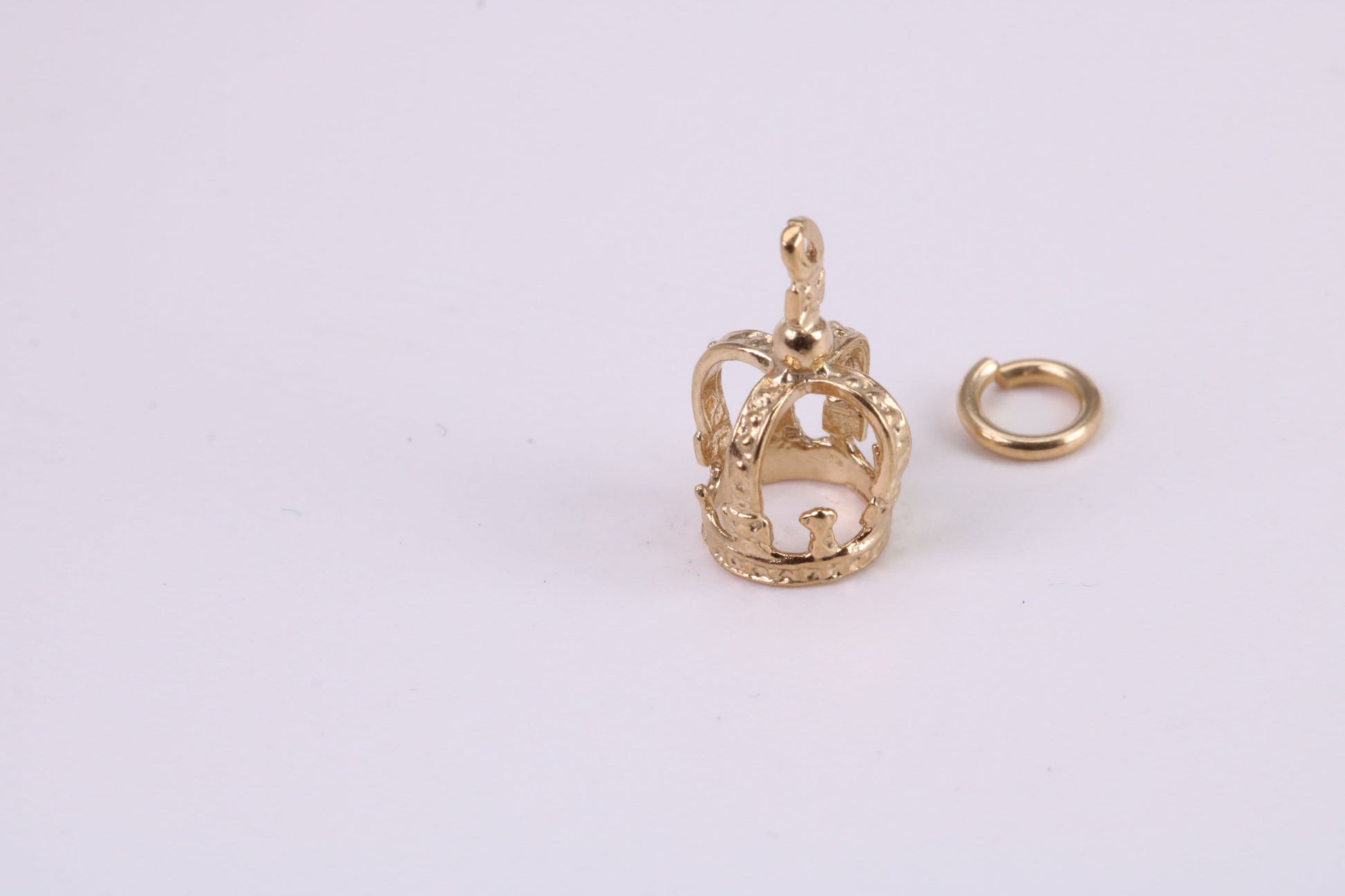 Royal Crown Charm, Traditional Charm, Made from Solid Yellow Gold, British Hallmarked, Complete with Attachment Link