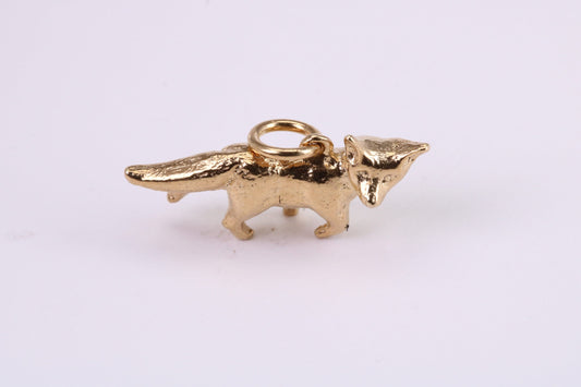 Fox Charm, Traditional Charm, Made from Solid Yellow Gold, British Hallmarked, Complete with Attachment Link