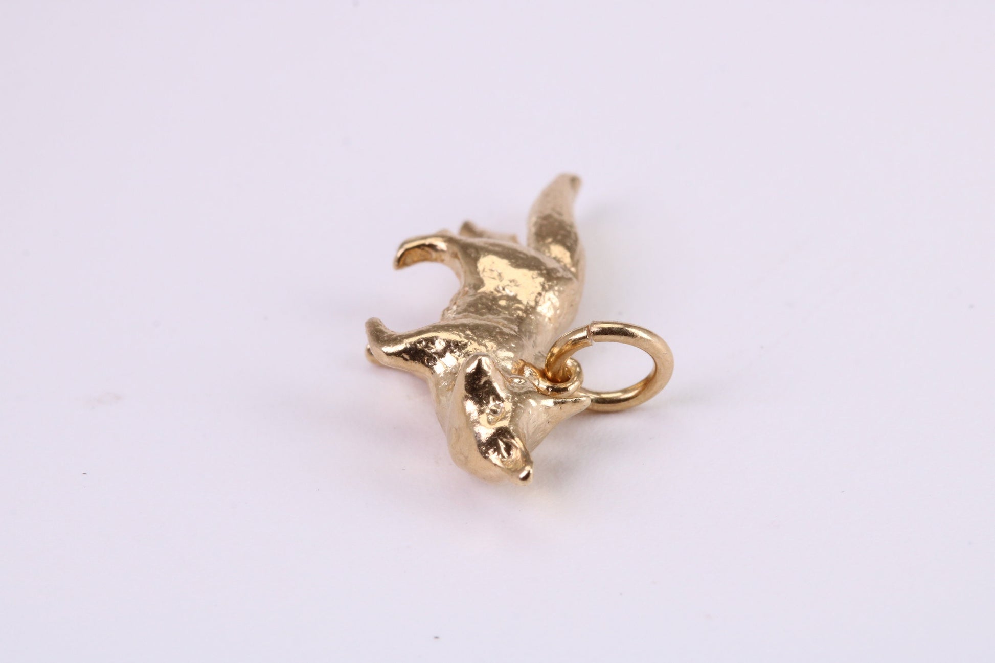 Fox Charm, Traditional Charm, Made from Solid Yellow Gold, British Hallmarked, Complete with Attachment Link
