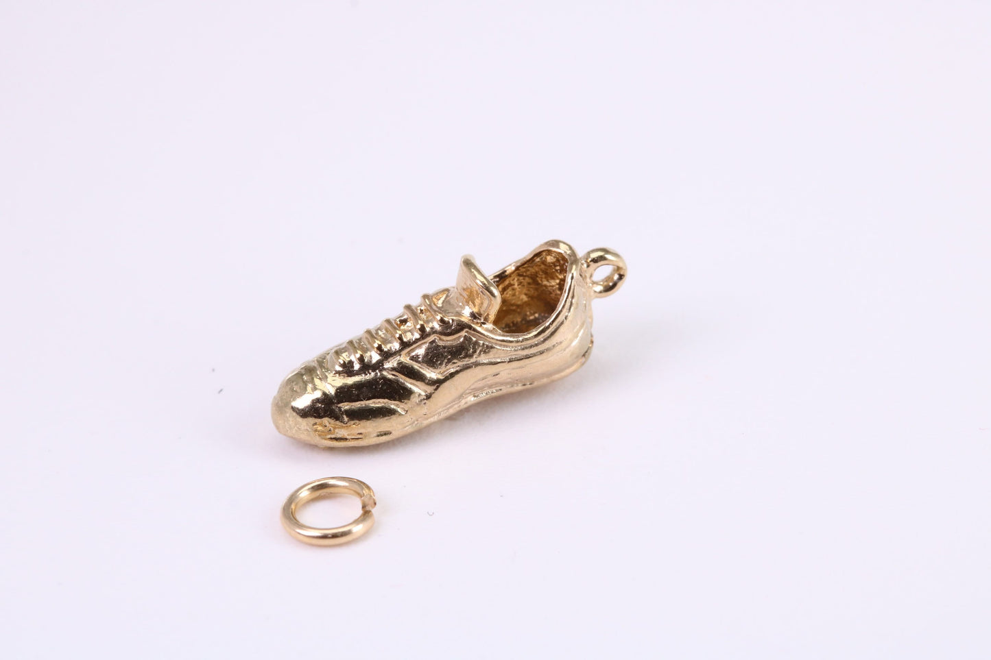 Trainer Shoe Charm, Traditional Charm, Made from Solid Yellow Gold, British Hallmarked, Complete with Attachment Link