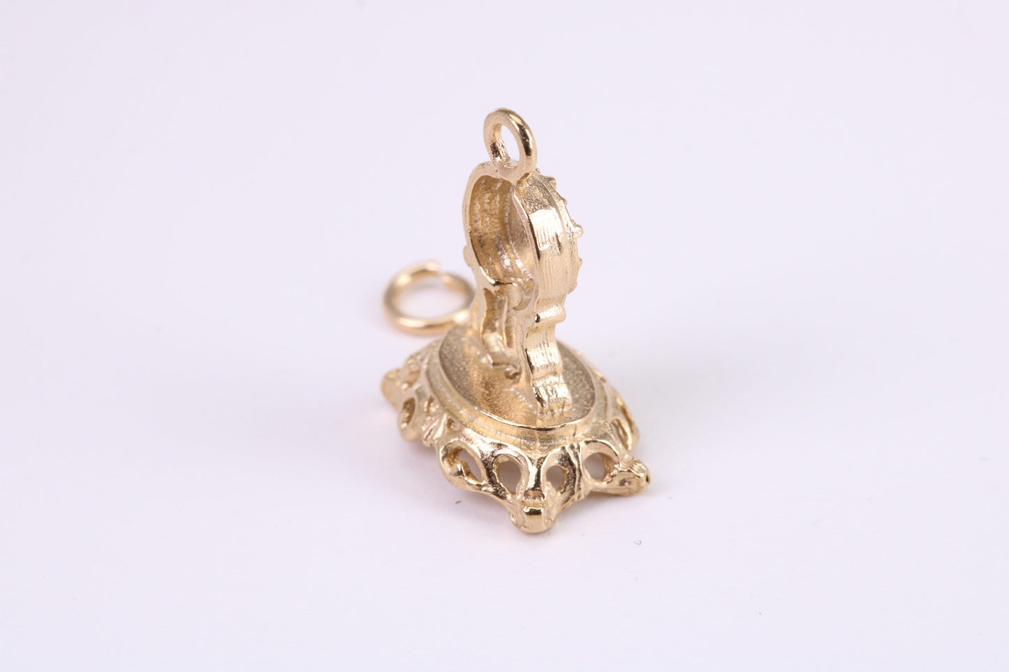 Mantle Clock Charm, Traditional Charm, Made from Solid Yellow Gold, British Hallmarked, Complete with Attachment Link